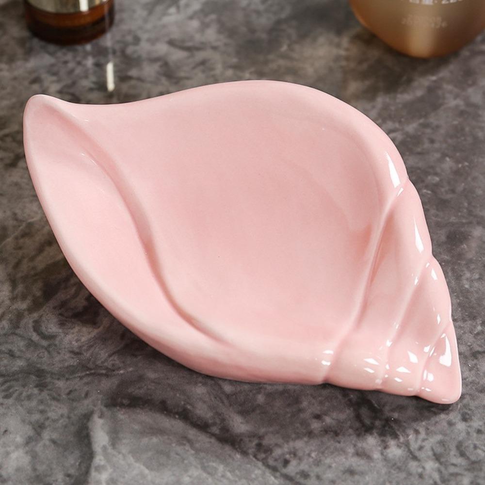 Ceramic Shell Conch Soap Box Soap Dish Soap Drying Rack Practical Drain Rack  Bathroom