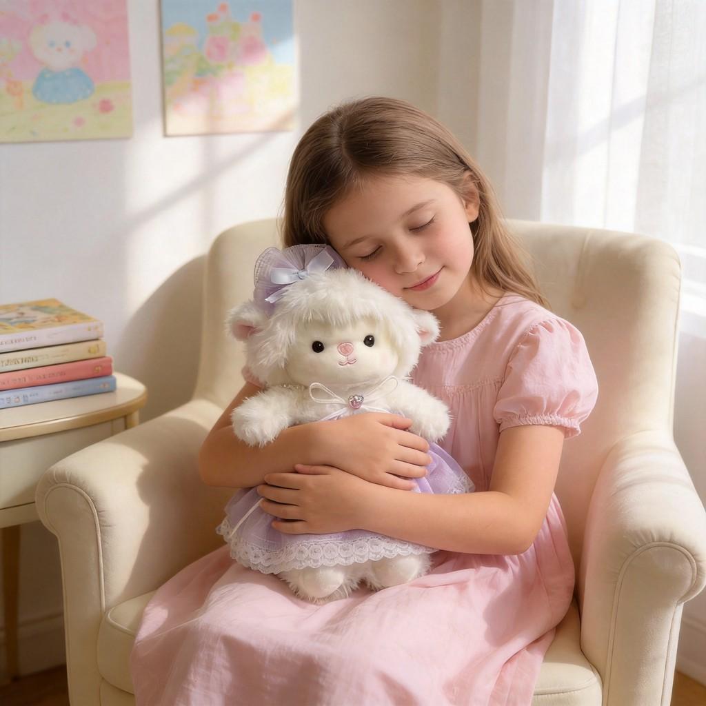 Soft Cute Lamb Plush Toy With Polyester Fiber For Kids Gift And Comfort