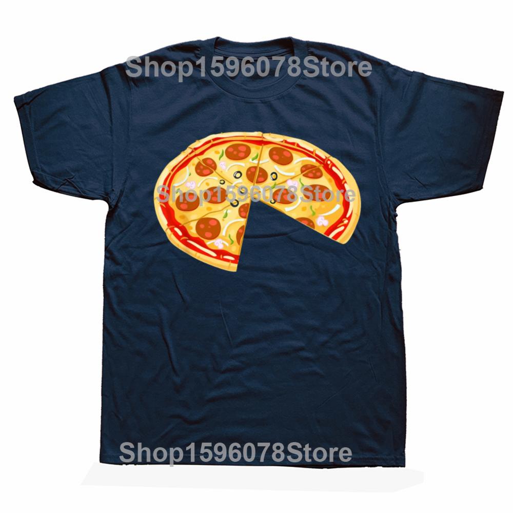 Funny Pizza Missing A Slice Matching Set Tshirts Men Womens Fashion Casual Tshirt 100 Cotton Loose Oversized T Shirt Summer