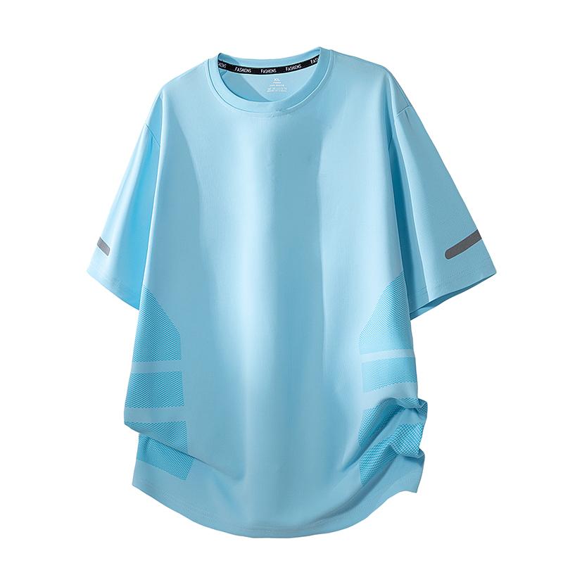 Quick Drying Sports T-shirt Men's Ice Silk Fitness Loose Summer Thin Short Sleeved Running Top