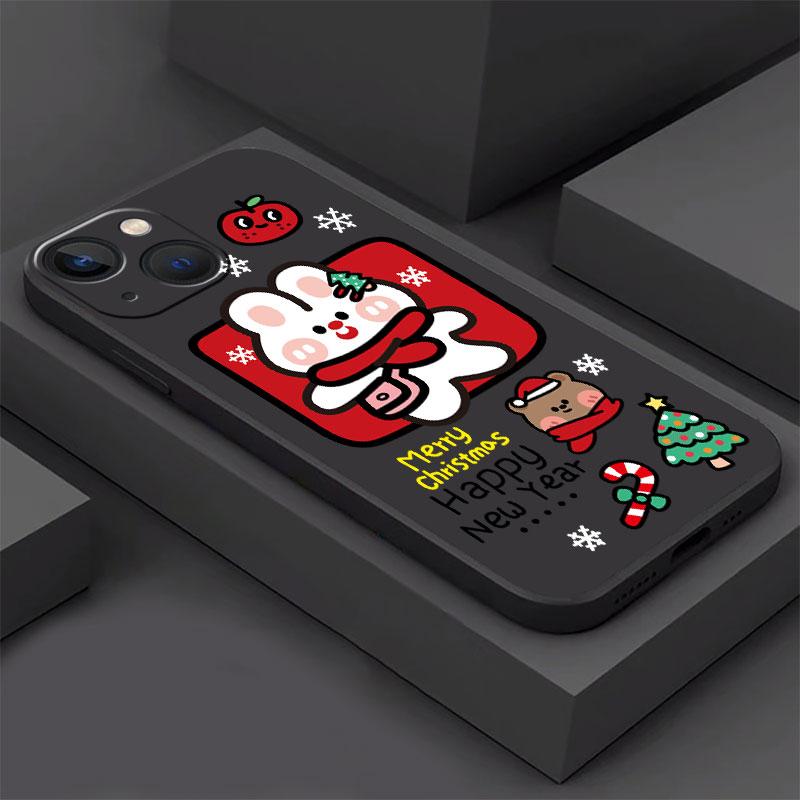 Case For Apple iPhone 14 13 11 12 Pro 7 XR X XS Max 8 Plus 6 6S SE 2022 13Pro Black Soft Phone Funda Merry Christmas