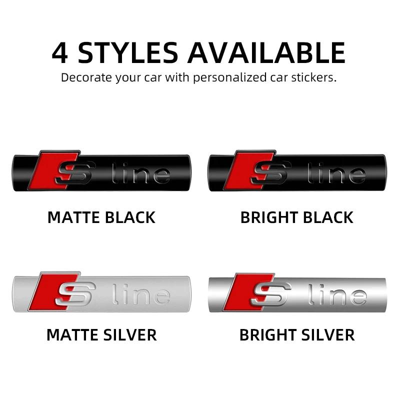 Metal Chrome Black Sline Logo S Line Emblem Car Fender Badge For B A3 A4 A5 A6 A7 Q2 Q5 Q7 Q3 TT S Line Stickers
