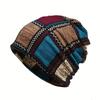 Herbst & Winter Vintage Bedruckte Mütze - Klassische Farbblock-Elastik-Slouchy-Beanie-Mütze Boho-Halstuch Winddicht für Damen Herren