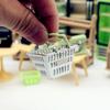 Miniature Shopping Basket Mini Supermarket Basket Model Tiny Grocery Basket Handbasket Ornament Toy DIY Dollhouse Decoration Accessories Photo Prop