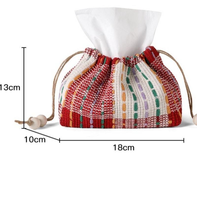 New Linen Lace Tissue Box, Napkin Paper Box, Tissue Cover, Hanging Decoration, Adhesive Buckle Tissue Desktop Decoration
