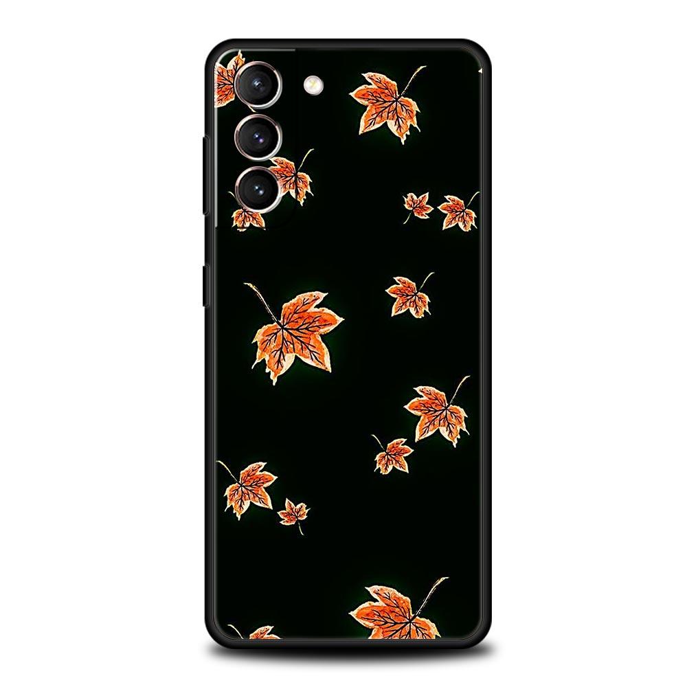 Autumn Leaves Fall Fox Pumpkin Halloween Phone Case For Samsung Galaxy S24 S23 S22 S20 Ultra S21 FE 5G S10 S9 Plus S10E Cover