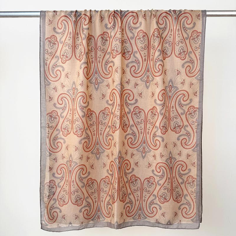 Elegant Women Retro Silk Scarf Floral Print Wrap Shawl Lady Bandanas Hijab Boho Long Scarve Pareo Headscarf Fashion Korean New