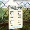 2D Flat, 1pc "Toilet Paper Etiquette" Aluminium Metal Wall Decor Sign - 8"x12" Funny Bathroom Restroom Decor, Humorous Toilet Paper Guide Wall Art