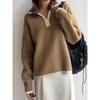 Su Mei Hui 2026 Autumn/Winter Korean Style Loose Long Sleeve Color Block Knit Sweater for Women