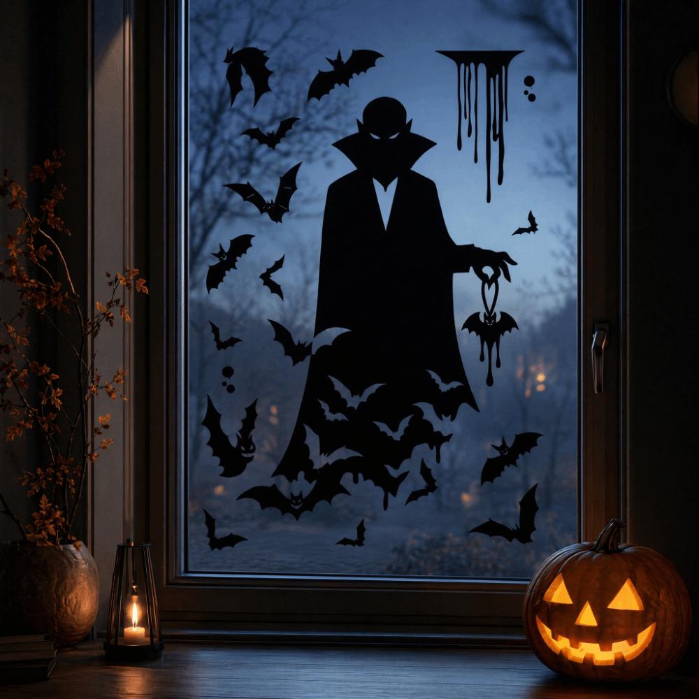 Removable Static Halloween Static Cling Decal DIY Spooky Party Door Stickers Party Supplies