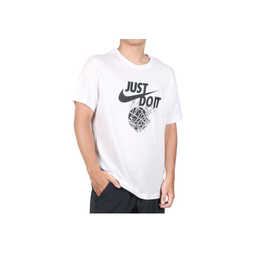 Nike Just Do It Logo Print Crew Neck Short Sleeve T-Shirt Men Tops White DR7640-100