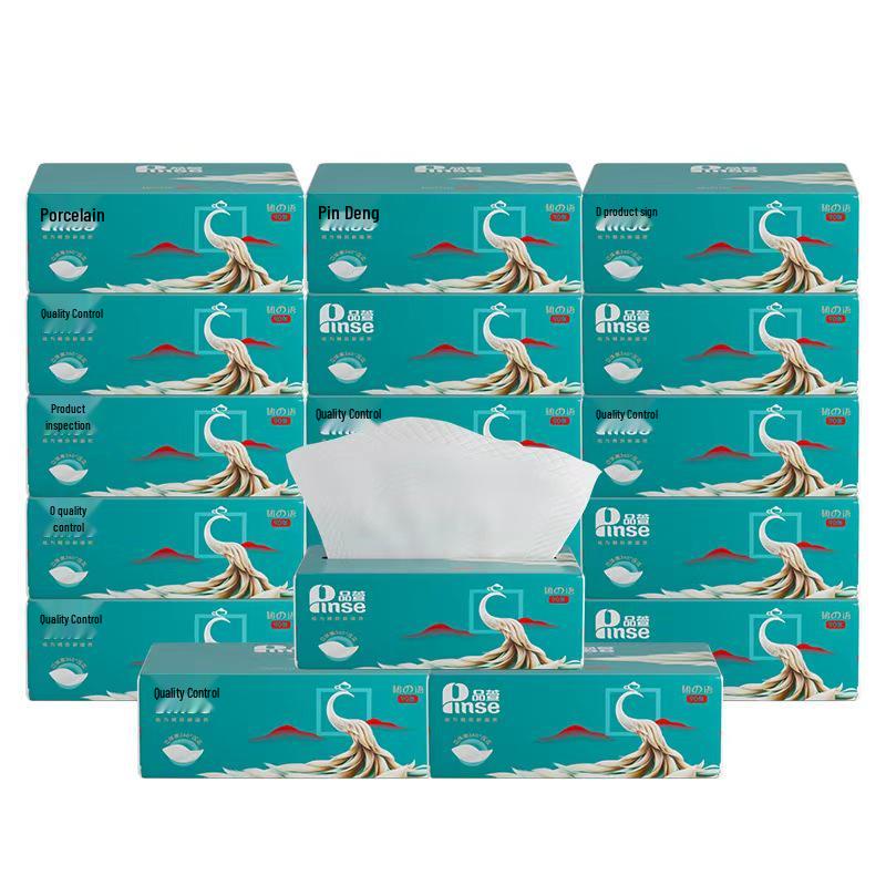 Pinxuan 3-Ply Facial Tissues, 18-Pack: Absorbent, Family-Size, Durable & Soft; Draw or Wet Use