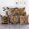 Wild Animals Lions Tigers Digital Printing Short Plush Pillow Covers for Car Sofa Office Cushion Cover Home Goods 60x60cm