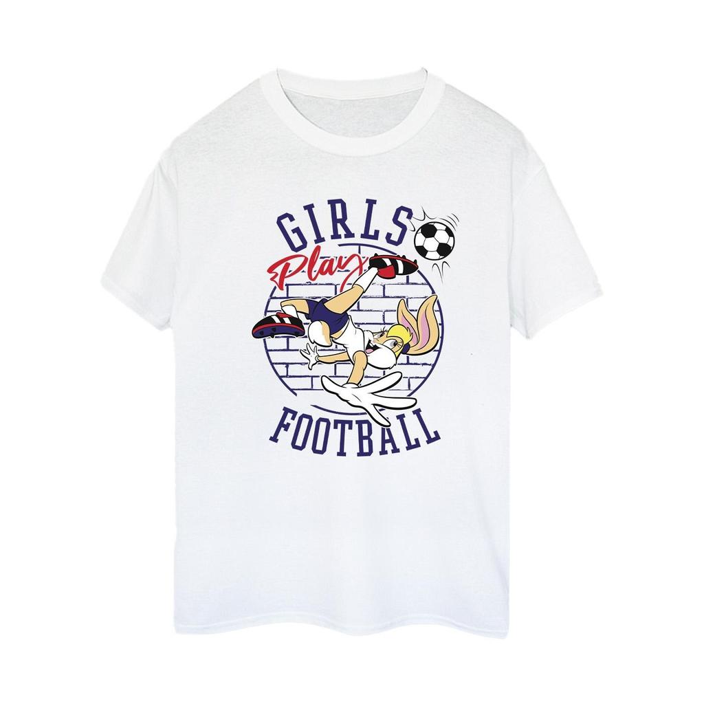 Looney Tunes Damen/Damen Lola Bunny Mädchen spielen Fußball Baumwolle Boyfriend T-Shirt