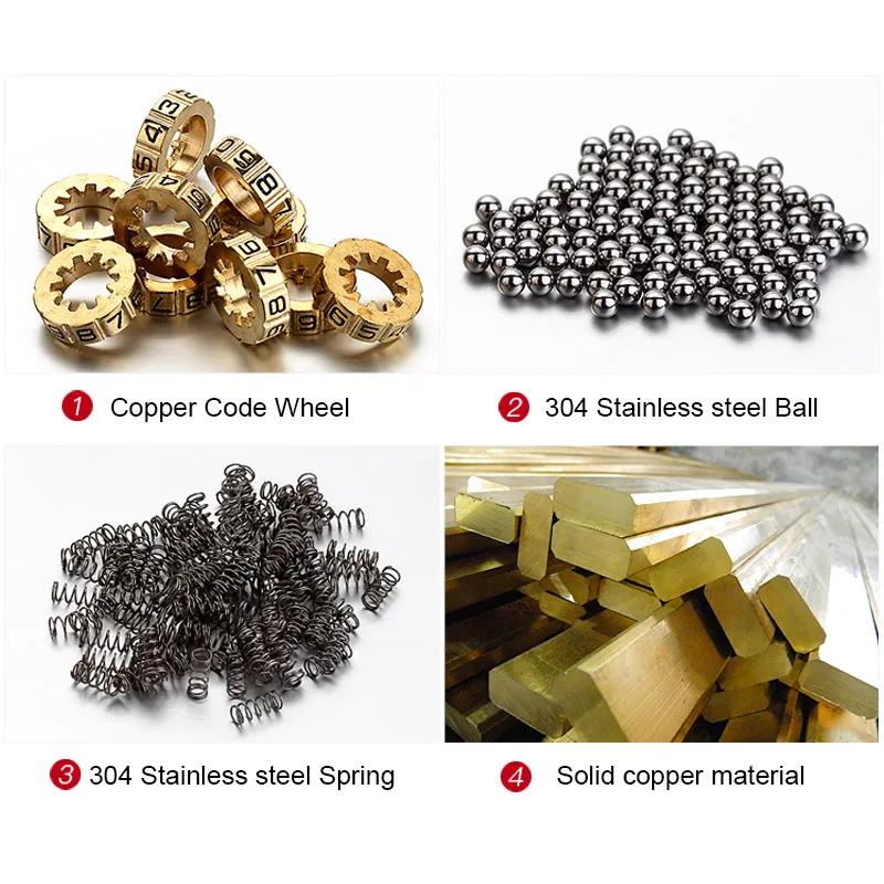 New Padlock Solid Brass Lock Digit Combination Password Secret Code for Gym Locker Sports Fence Toolbox Gate Case Hasp Storage