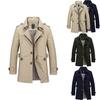 Men's Winter Mid-long Jacket Stylish Casual Overcoat With Lapel Collar And Epaulet Design