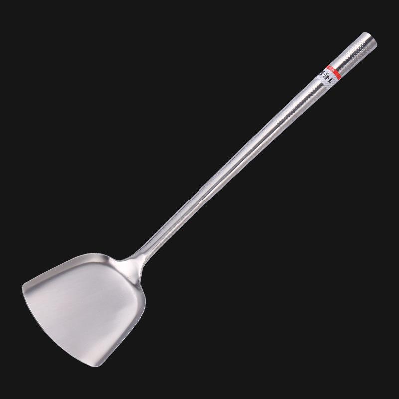 Spatel i rustfritt stål, Kokespatel, Kokkeskje, Helt stål Fortykket og Forlenget Spatel og Skje, Non-stick Pan Fortykket og Non-stick