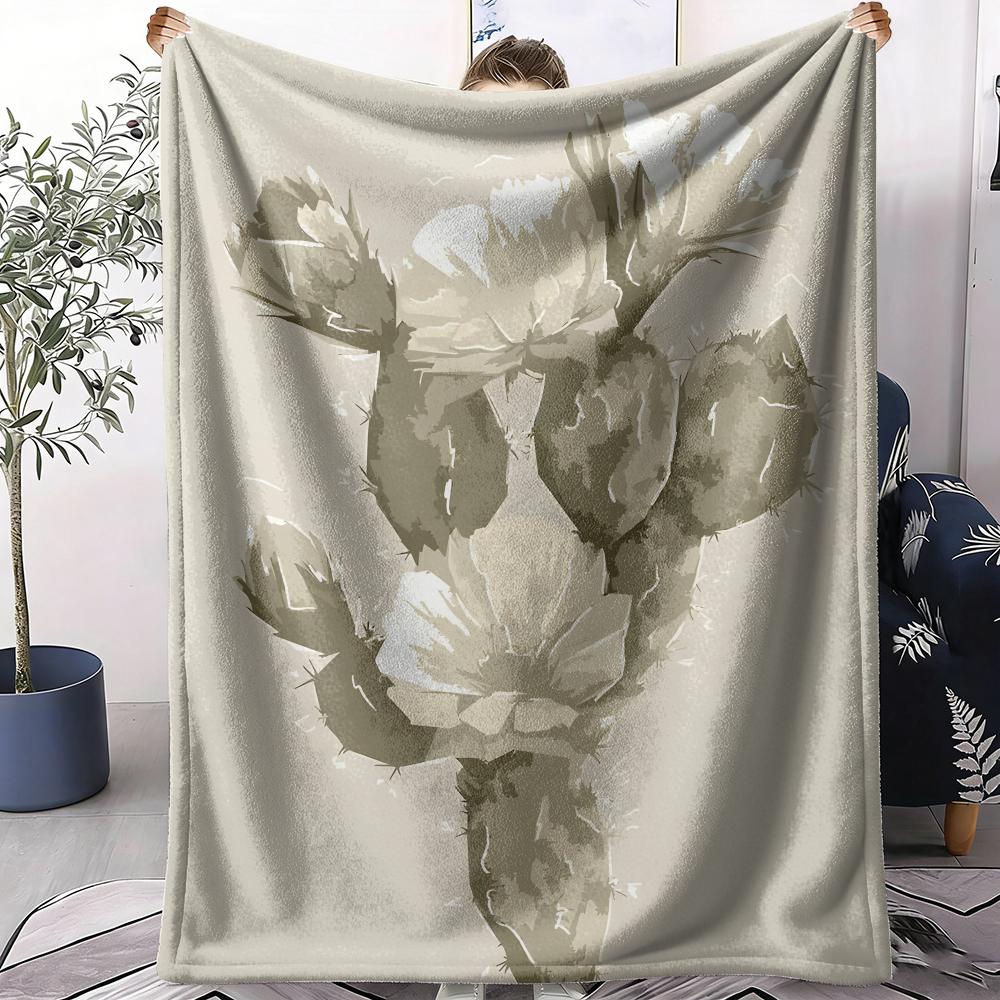 Cactus Throw Soft Flannel AC Blanket Lightweight Summer Nap Throw Cozy Blanket for Sofa Bed Travel Home