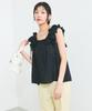 Embroidered Lace Shoulder Black [BIS] 2-Way Blouse, Women's, (01)
