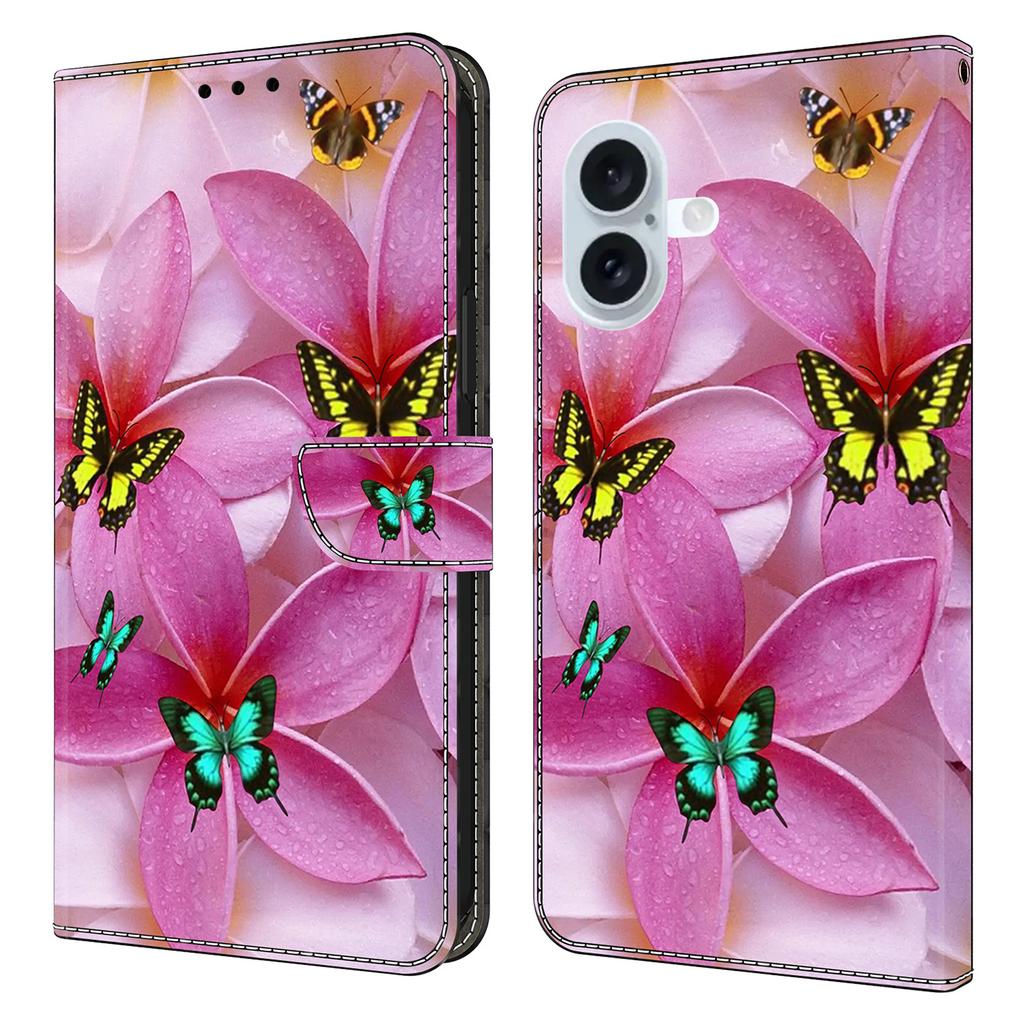For iPhone 16 Wallet Case Pattern Printing Stand Leather Flip Phone Cover
