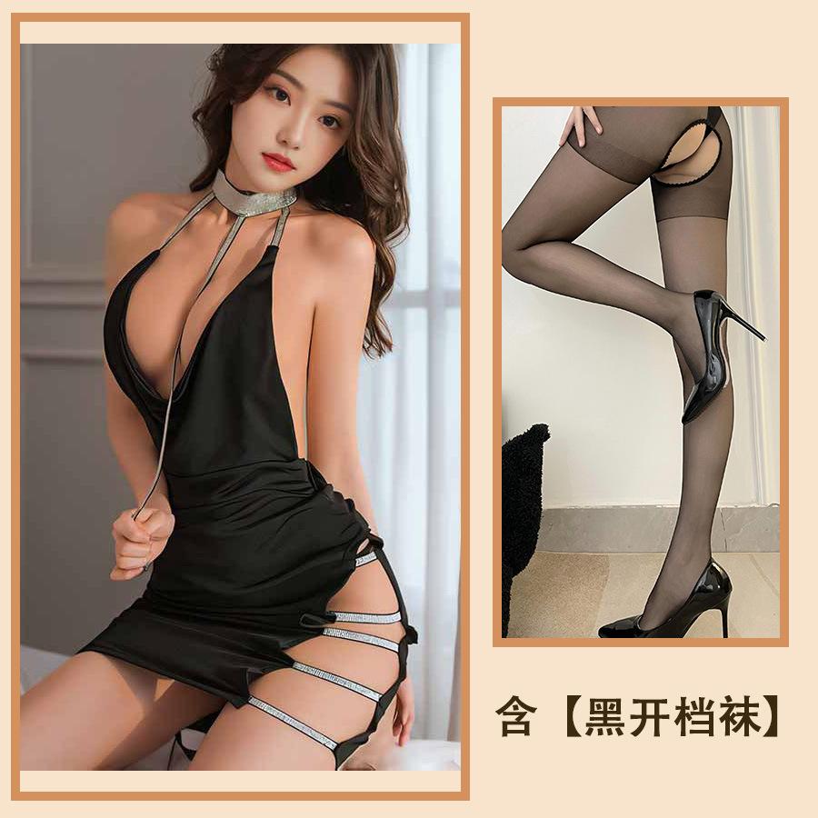 Sex Underwear Sexy Suspender Chain Pajama Set Women's Pajamas Homewear Uniform Temptation One-piece Set