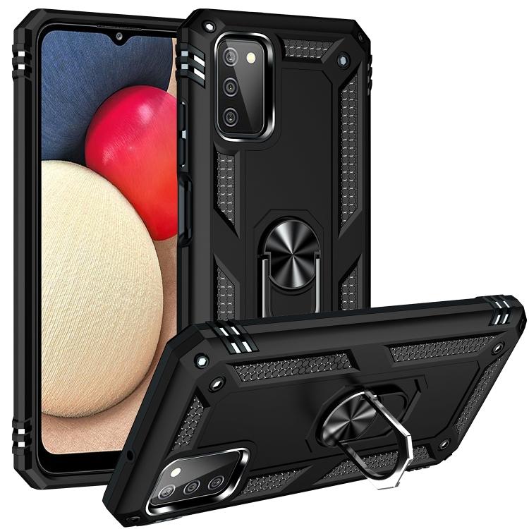 

For Samsung Galaxy A03s US Version Shockproof TPU + PC Phone Case with Holder For Samsung Galaxy A03s US Version чёрный