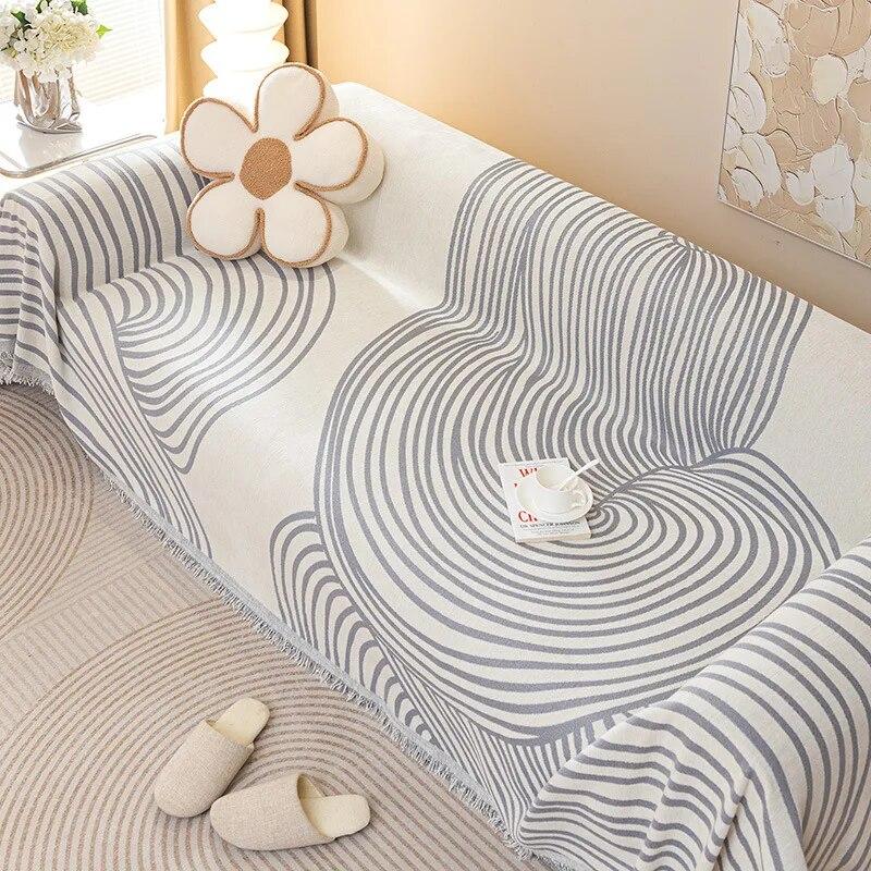 

Черно-белые линии, чехол для дивана, синельное одеяло для дивана, современное диванное полотенце для декора гостиной, универсальный чехол для дивана 1/2/3/4 сиденья 180X130cm