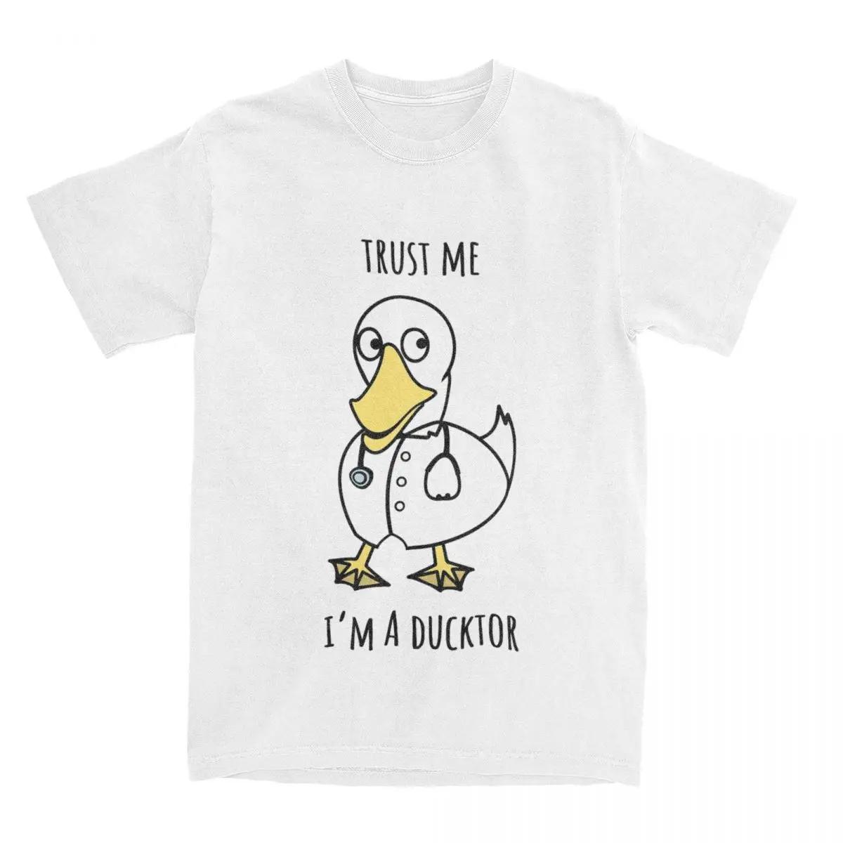 

Funny Ducktor Duck Doctor Merchandise T-Shirt Men Women Cute Ducks Crazy Cotton Graphic Print Clothes XXXXXL білий