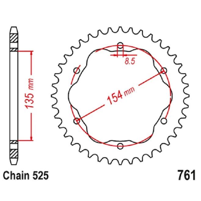 Motorcycle Rear Sprocket With Carrier For Ducati 1199 1299 Panigale 1103 Panigale V4 V4S 1200 Monster 1103 Streetfighter V4 V4S