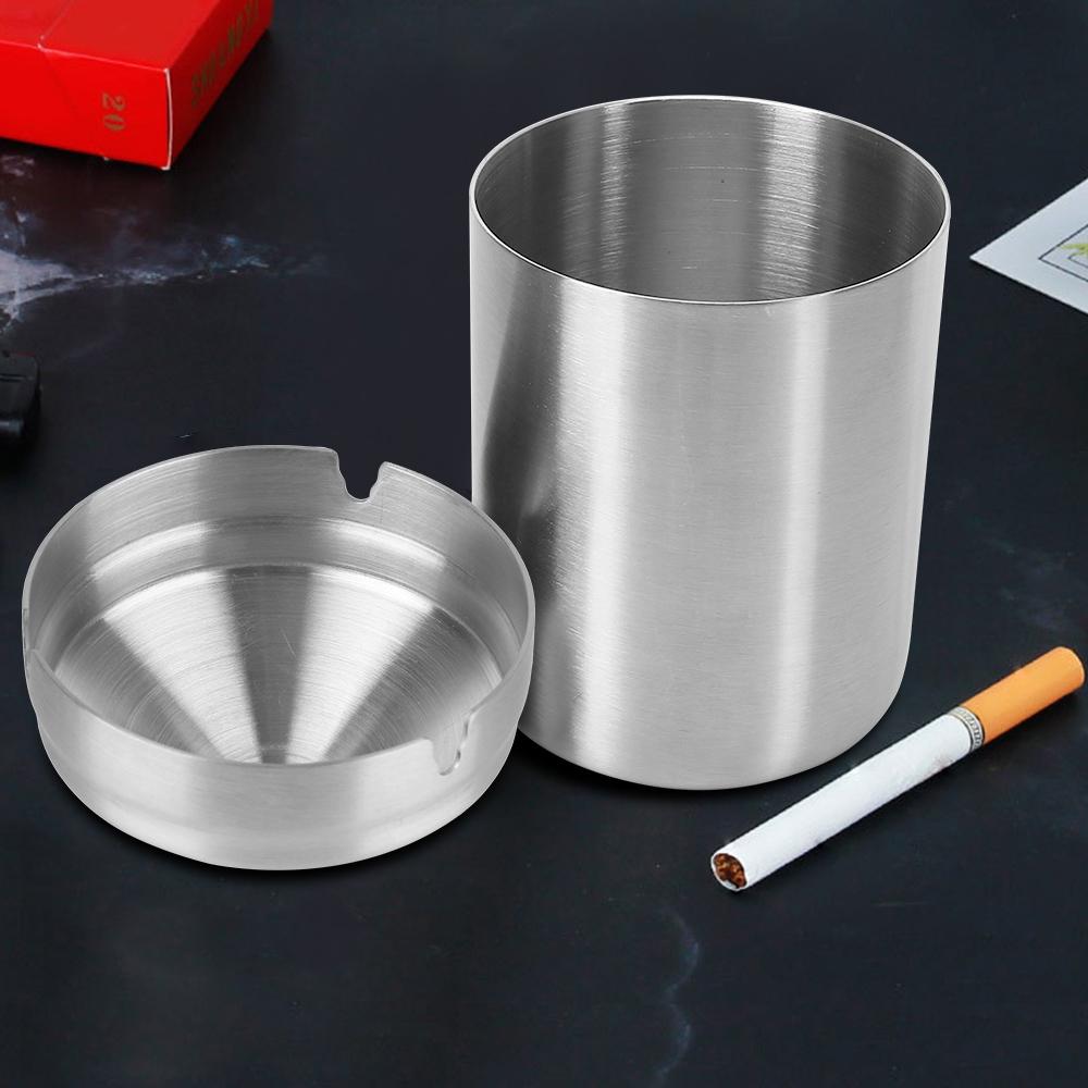 Stainless Steel Ashtray Detachable Creative With Lid Windproof Home Accessories Smoke T obacco Ash Holder Container Car Ashtray