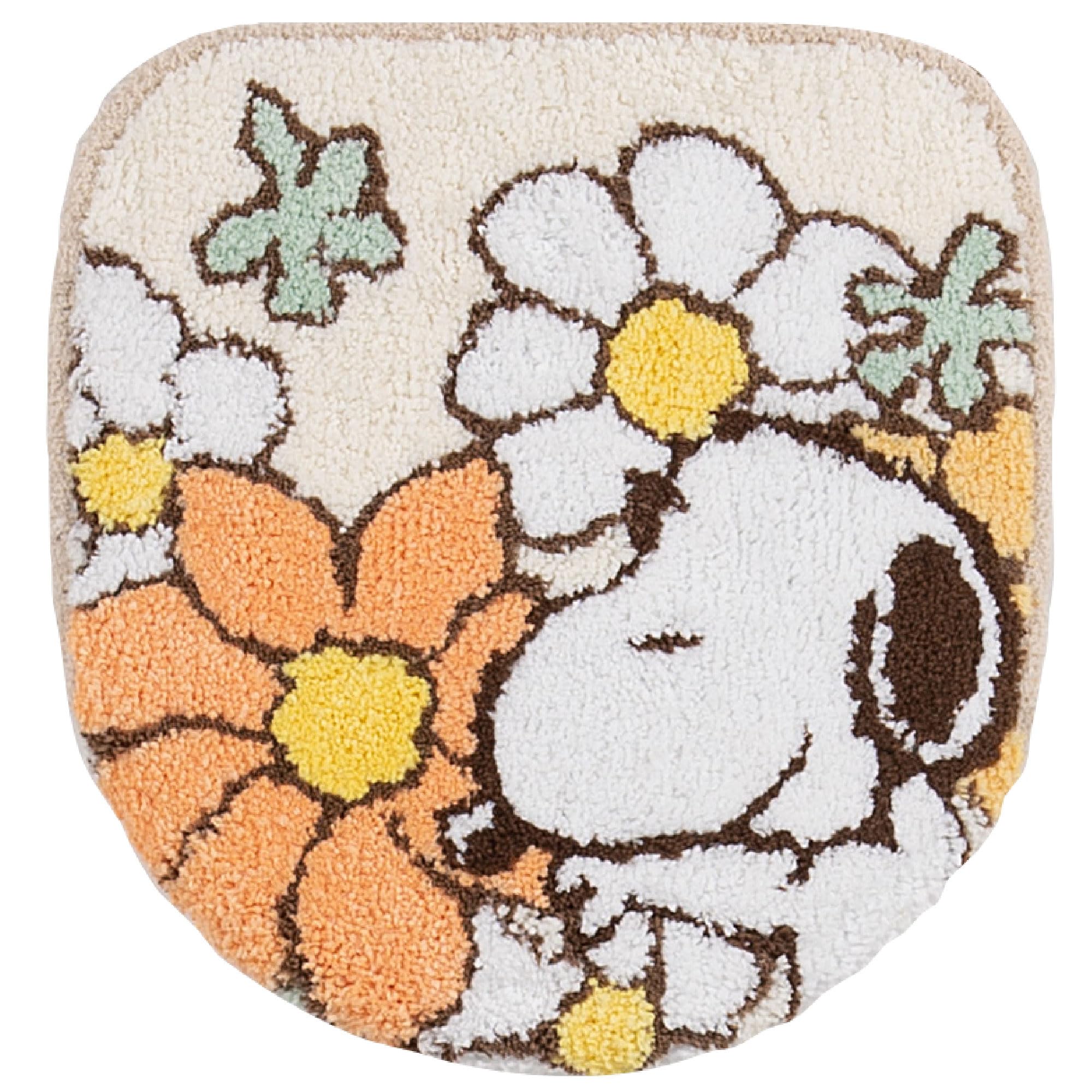 

Senko Snoopy Цветок Чехол на крышку унитаза с клеем Совместимый с обычным и Washlet Персонаж и животное 66932 Лист, Туалеты, Оранжевый, Дизайн,