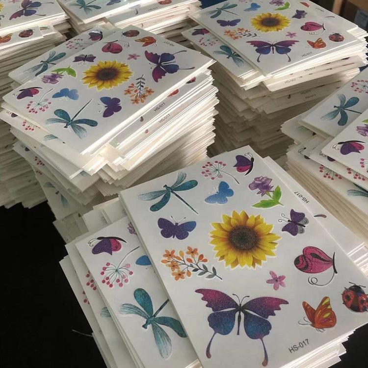 Kinder Tattoos Aufkleber Glitzer Goldstaub Cartoon Schmetterling Regenbogen Insekt Sonnenblume Farbset Niedliche Aufkleber