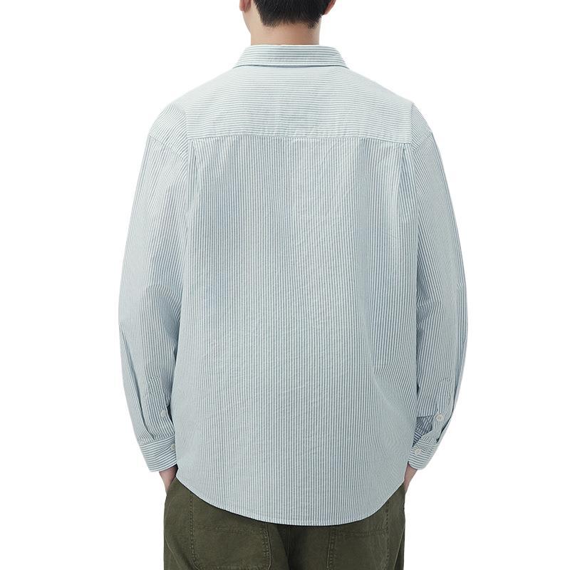 New Spring Japanese Retro Men's Loose Oxford Cotton Shirt Casual American Shirt