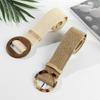 Casual Braided Bohemian Elastic Waistbelt Straw Belt Wooden Buckle