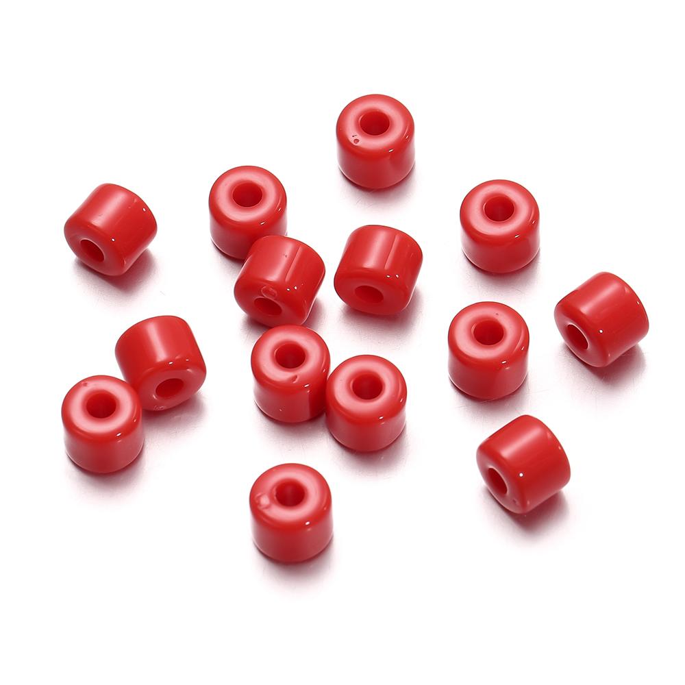 50/100pcs 5x6mm Acrylic Tube Beads Spacer Loose Bead for Necklace Bracelet Earrings Findings DIY Jewelry Making Accessories