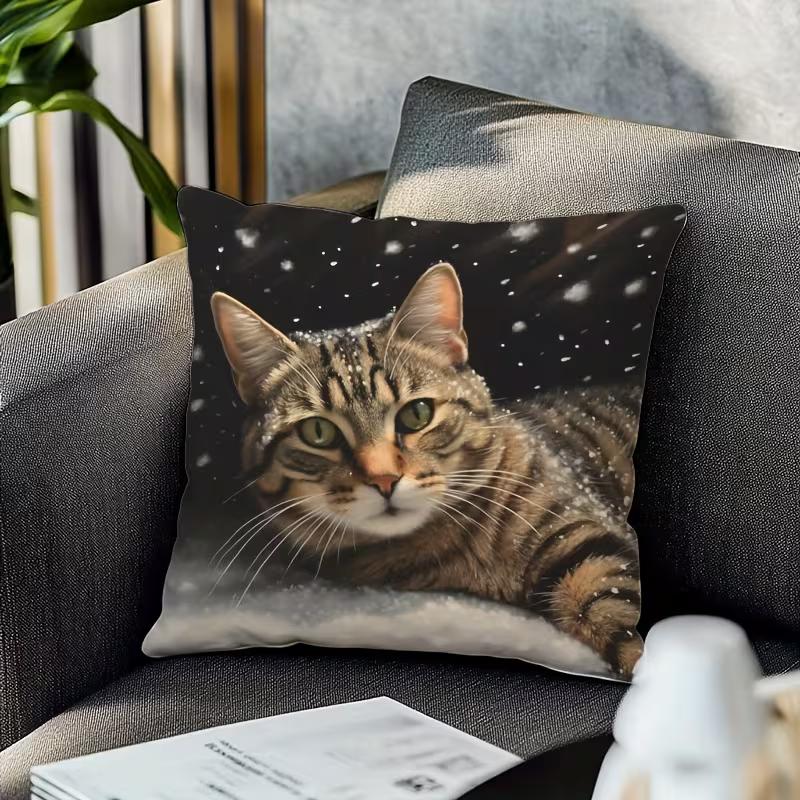 Niedlicher Tierprint Kissenbezug: 2D-Flachdruck, keine echte Stickerei, Nachtsofa Nachtsofa-Kissen
