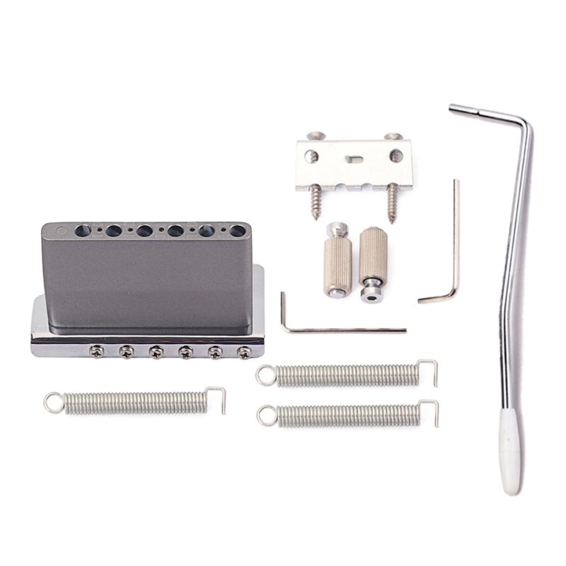 Electric Guitar Bridge Tremolo System Set with Whammy Bar for 6 String  Guitar Tailpiece Replacement Chrome