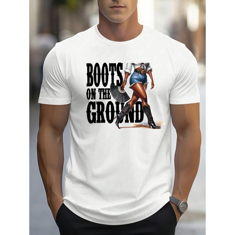

Boots on the Ground Cowboy Western Boot Graphic unisex T-shirt S