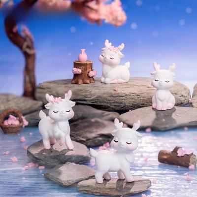 Cute Pink Deer Plush Toys In Micro-landscapes Gardening Decorations and Accessories and Small Desktop Ornaments for Cars