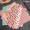 7 Colors Wax Paper Sheets For BBQ Picnic Festival Party Fast Food 100Pcs Greaseproof Paper Liners Sandwich Wrapping Paper