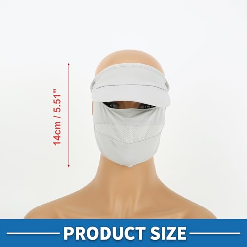 [A ABSOPRO] Face Mask for Summer, Cool, Face Cover, Ear-Hanging, with Brim, Adjustable, UV Protection, Face, Sunscreen, Breathable, Sweat Absorbe