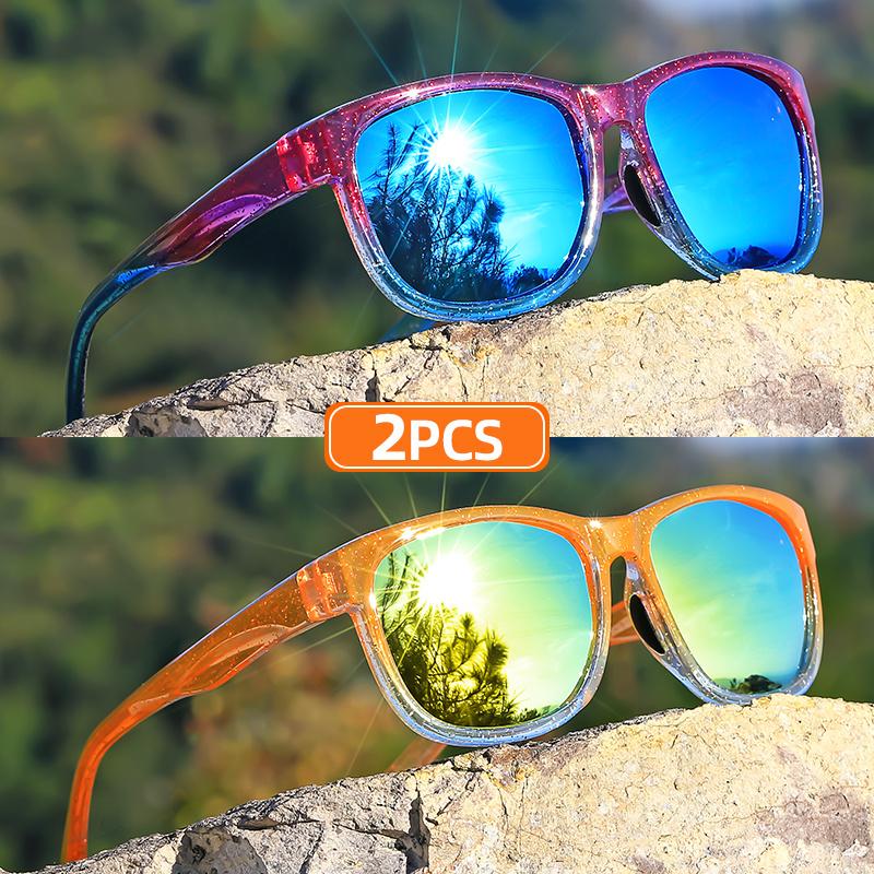 1 Pair Classic Square Fashion Glasses Unisex Lightweight Pearlescent Frame Outdoor Sports Style Eyewear