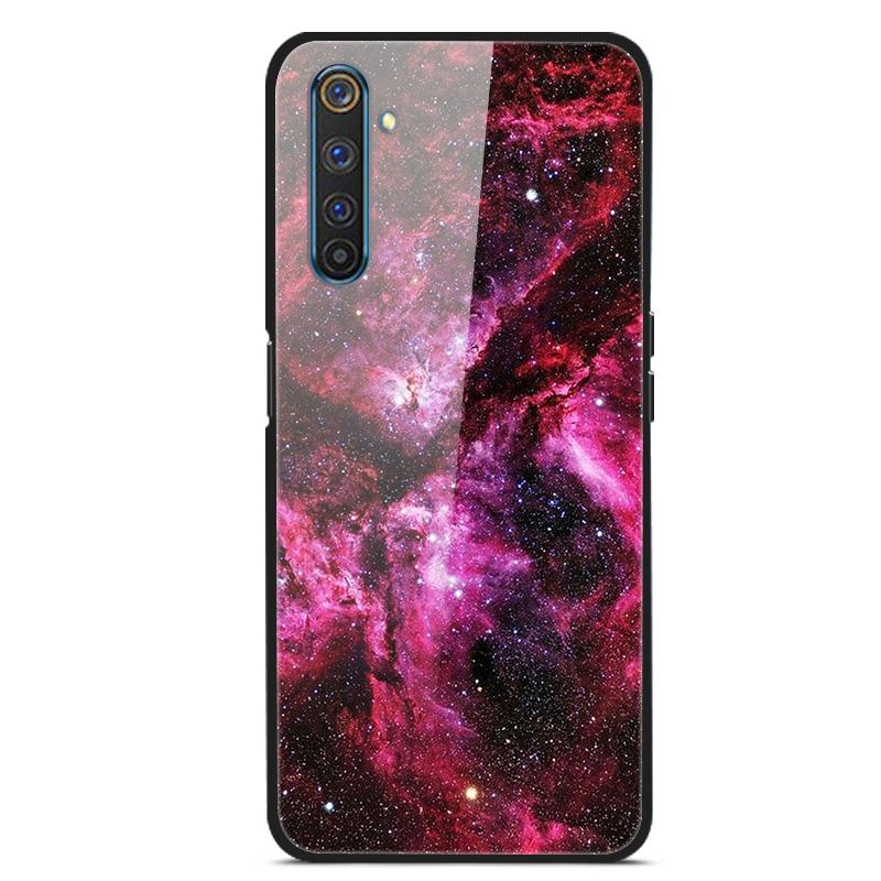 Para OPPO Realme 6 pro Fundas Vidrio Templado Cubierta Trasera del Teléfono para Realme 6pro Fundas con Parachoques de Silicona coque en Realme6 6S 6 s 6i