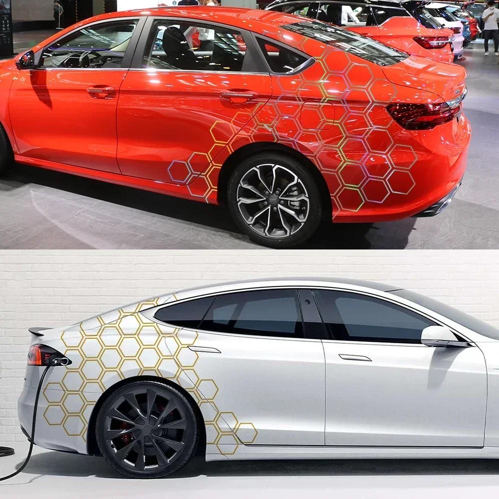 Car Graphics Honeycomb Open Style Sticker Auto Decor Tuning Car Side For BMW Ford Kia Renualt Hyundai Fiat