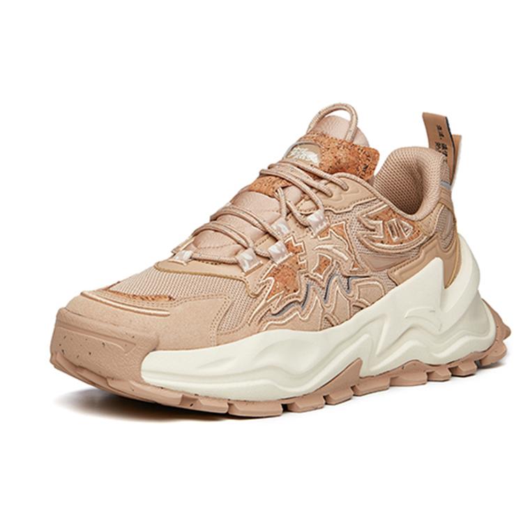 Anta Cushioning Slip Resistant Abrasion Resistant Low top Chunky Sneakers Men's Dusty Pink 912138846-2