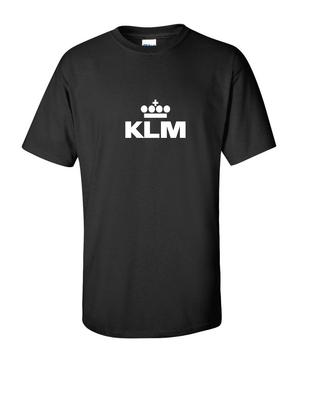 Maglietta Logo Retro Bianco KLM Compagnia Aerea Reale Olandese Aviazione Maglietta Nera