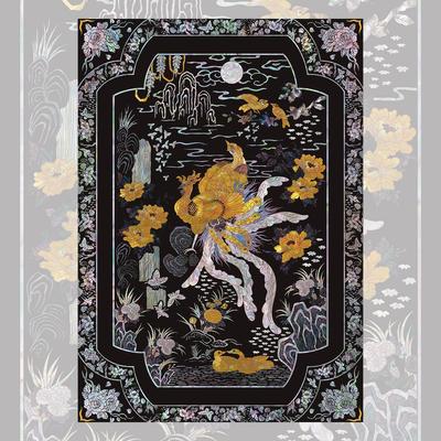 Traditional Najeonchilgi Hwajodo Mother-of-Pearl Design Poster A3