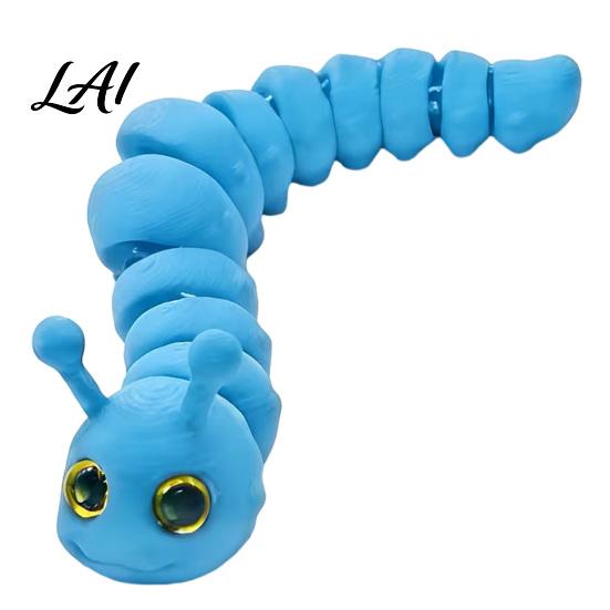 Realistic Caterpillar Model 3D Printed Fidget Toy Movable Joints Toy Figurine Stress Relief Articulated for Desktop Decoration Figurine