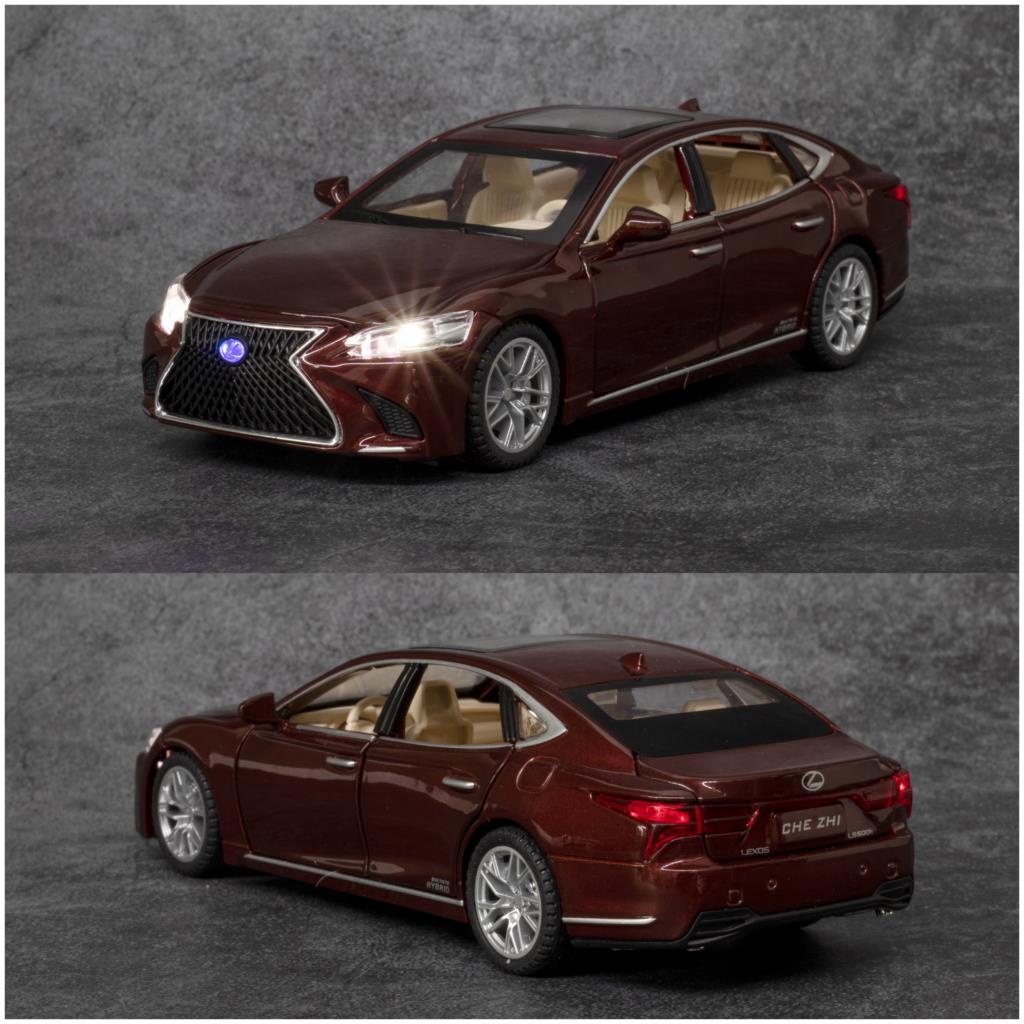 1/32 Lexus LS500H Spielzeugauto für Kinder, Druckguss-Miniaturmodell, Türen zum Öffnen, Sound und Licht, Sammlung, Geschenk für Jungen