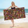 Vintage Floral Beach Towel, Retro Pastoral Style, Soft Microfiber Quick Dry Summer Vacation Swimming Towel